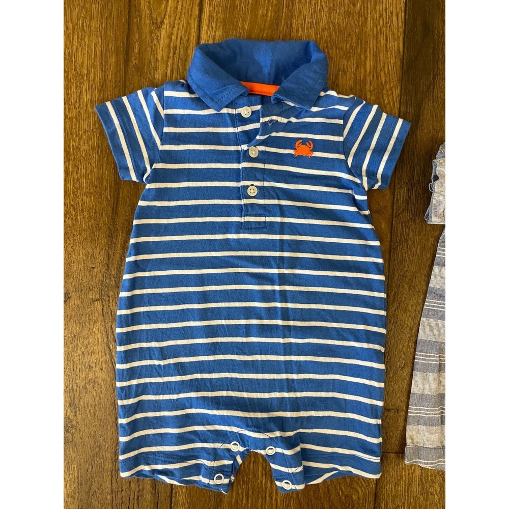 Carters Outfits Baby Boy 3 Months One Piece Rompers Shorts Clothes Lot Summer - Picture 4 of 6